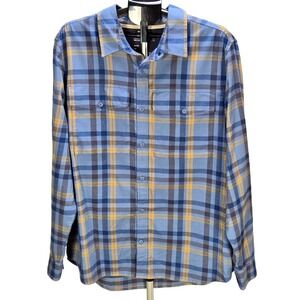 Men's REI Cooperative XL Wallace Plaid Cotton Flannel Button Down Shirt Outdoor